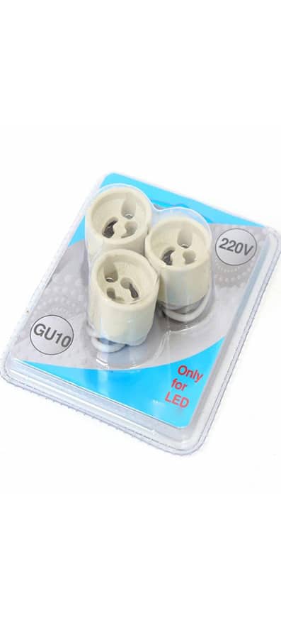 220V Gu10 ceramic lamp holder supermarket package